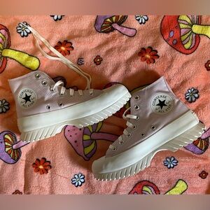 Purple Converse Platform Sneakers